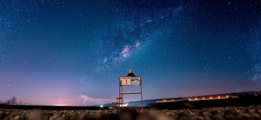 sky, moon, lighthouse, panoramic, travel, nature, outdoors HD wallpaper