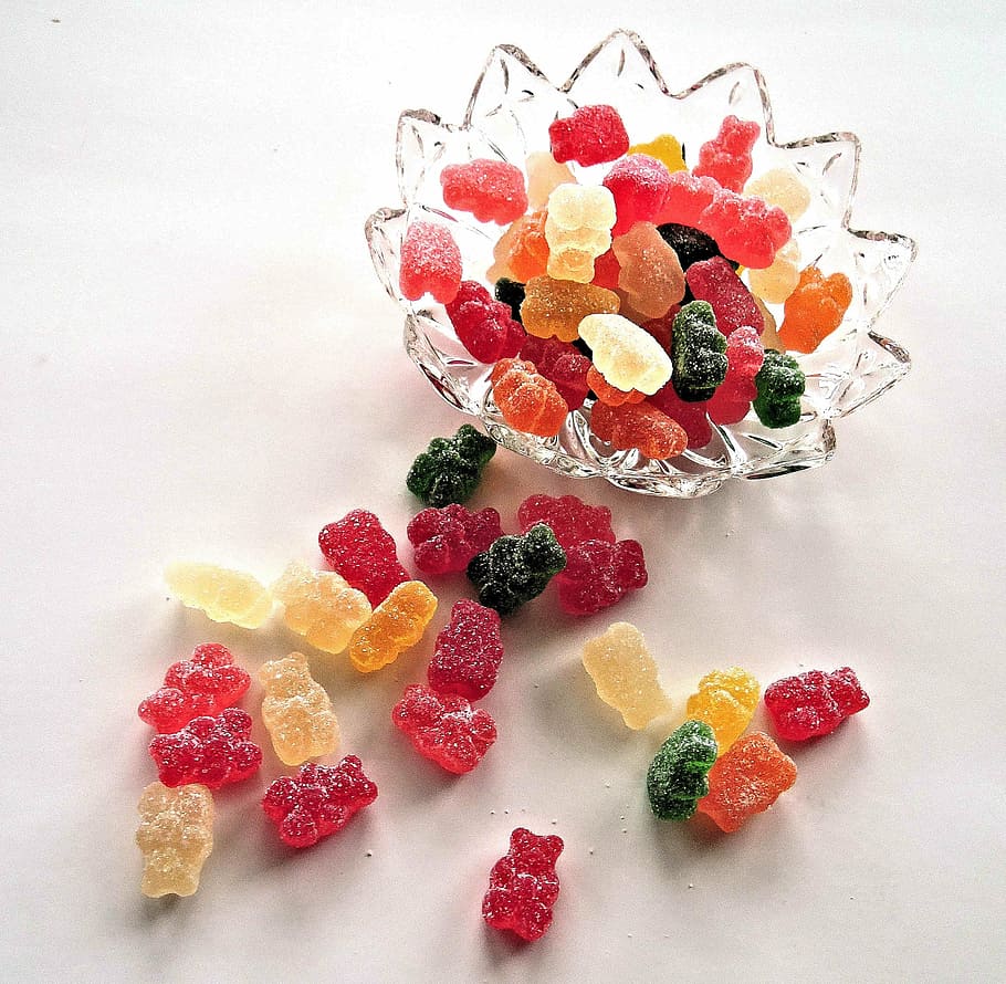 candy jubes, soft, sweet, sour, bears, sugar, food, food and drink HD wallpaper