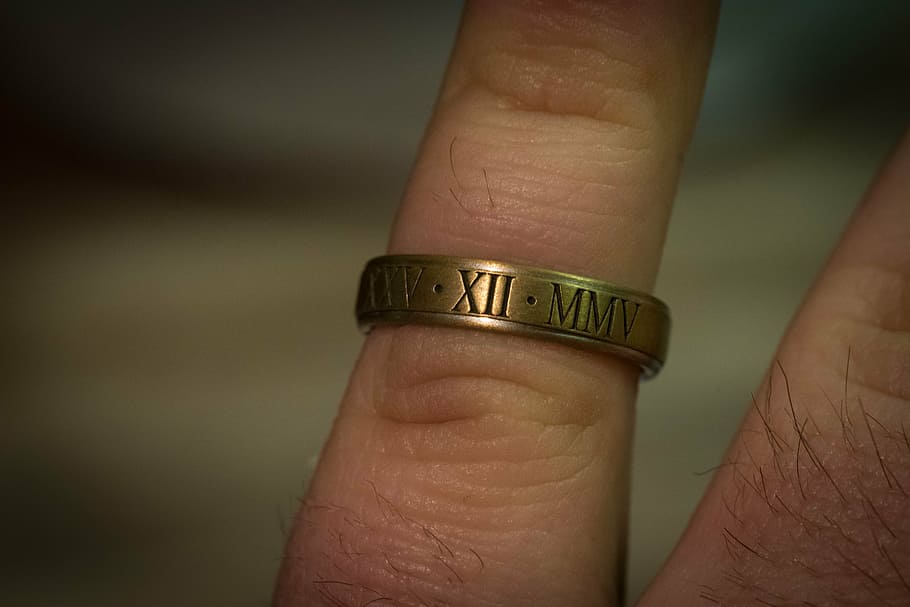 ring, accessory, date, roman numerals, golden, jewelry, fashion HD wallpaper