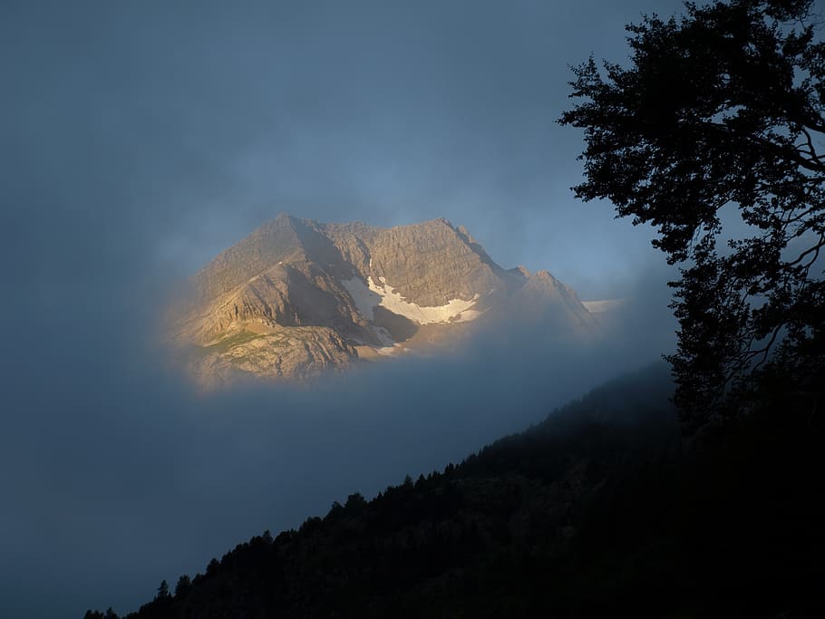 dawn, cloud, mountain, pyrenees, gavarnie, landscape, cirque HD wallpaper