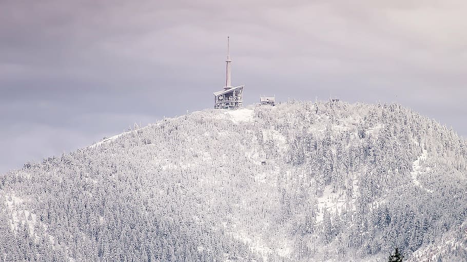 mountain, snow, lysa hora, transmitter, cold temperature, winter