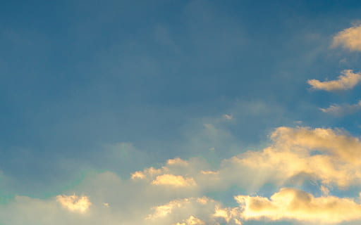 low angle photography of clouds, golden, hour, blue, sky, sunshine HD wallpaper