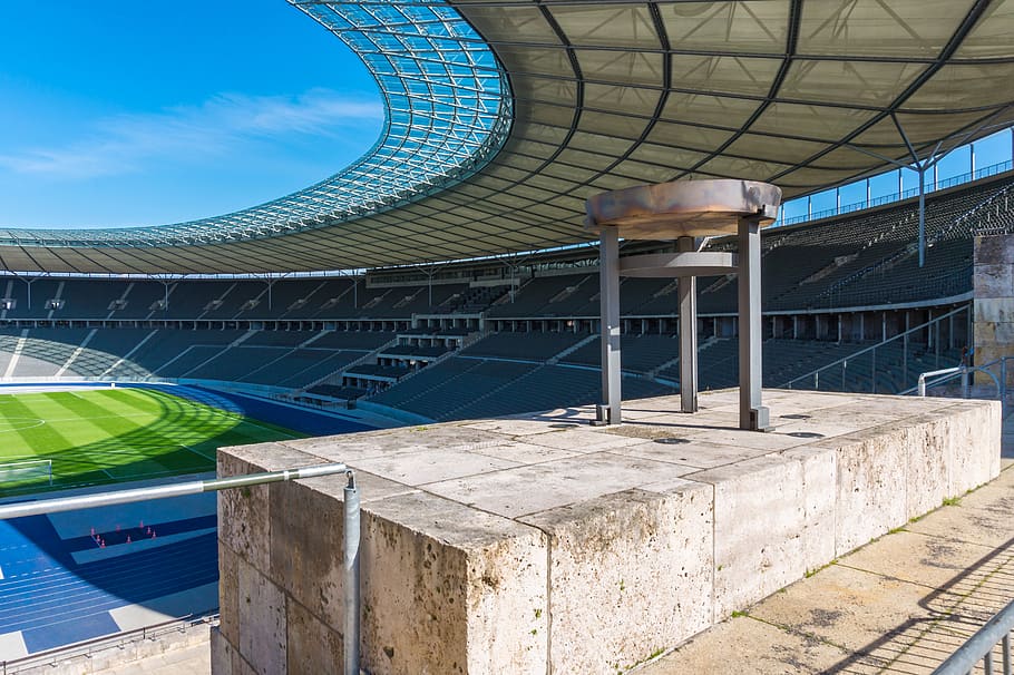 architecture, expression, empty, roof, berlin olympic stadium, HD wallpaper