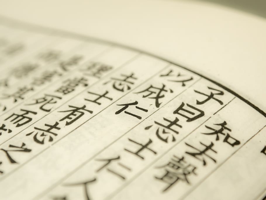 white Kanji text on white printer paper, analects, confucius HD wallpaper