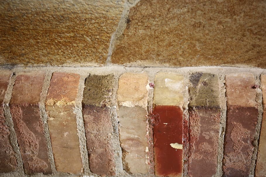 bricks, wall, old, block, grunge, backgrounds, brown, built structure HD wallpaper