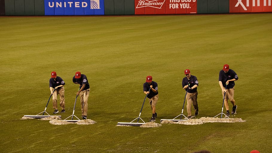 baseball, rain, field, wet, dry, clean-up, water, flood, sport HD wallpaper