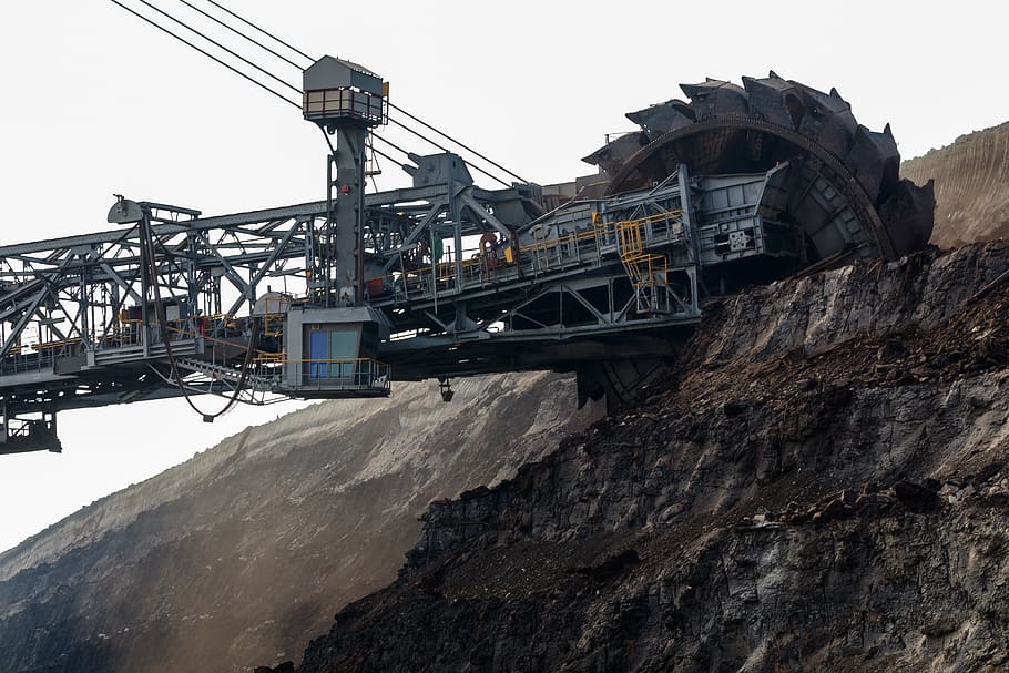 open pit mining, carbon, industry, brown coal, technology, industrial plant, HD wallpaper