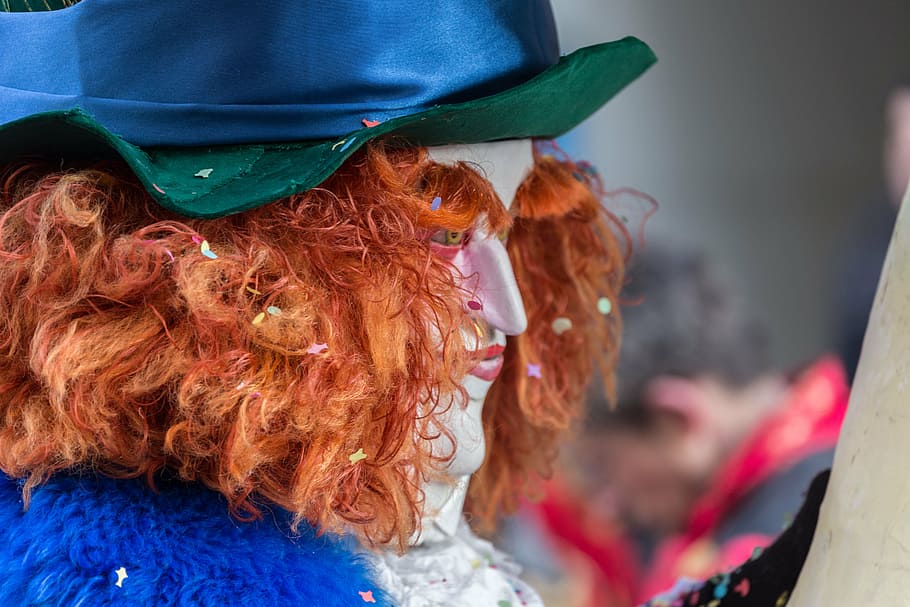 carnival, mask, costume, panel, lucerne, 2015, redhead, women HD wallpaper