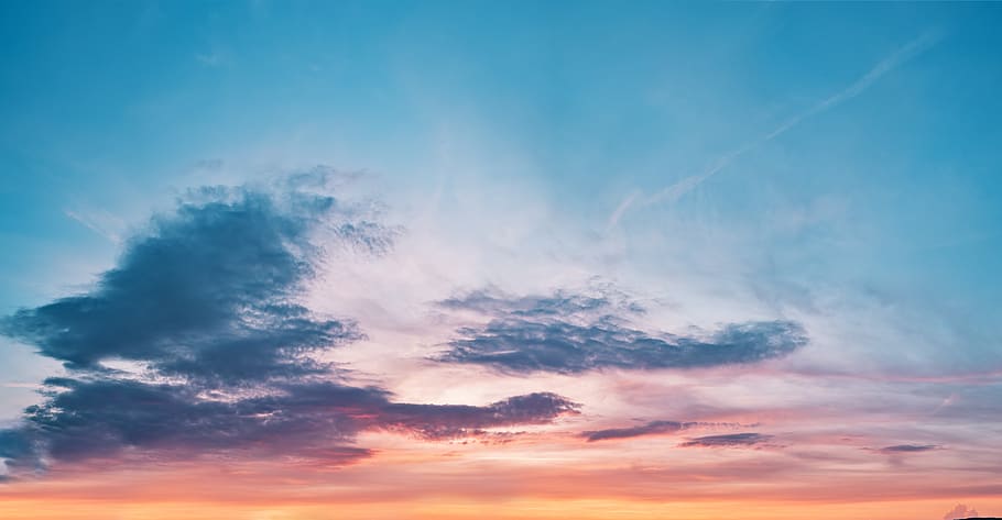 sunset, view, clouds, sky, cloud - sky, beauty in nature, tranquility HD wallpaper