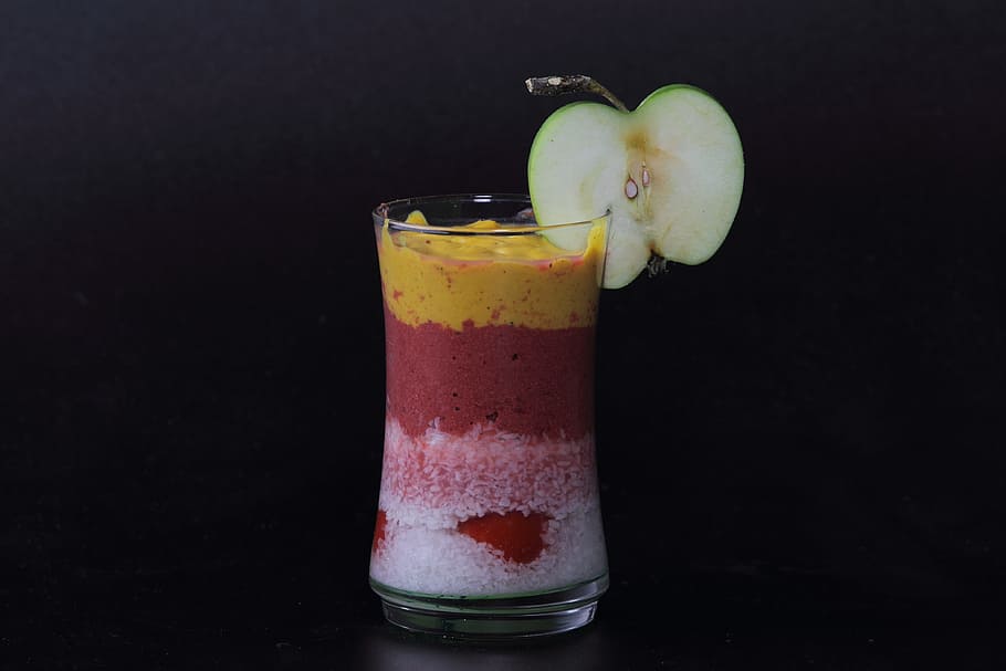 clear drinking glass filled with cocktail shake, Mix, Fruit, Drink HD wallpaper