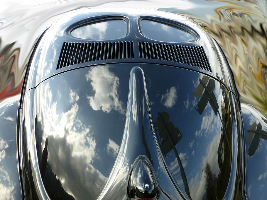 Beetle, Rear, Auto, Car, Oldtimer, reflection, transportation HD wallpaper