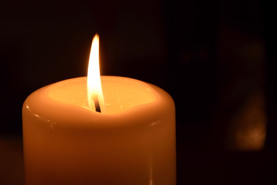 white pillar candle, candlelight, flame, burn, mood, fire, burning HD wallpaper