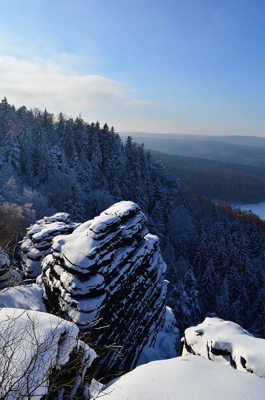 winter, landscape, snow, nature, wintry, cold, sky, mountains HD wallpaper