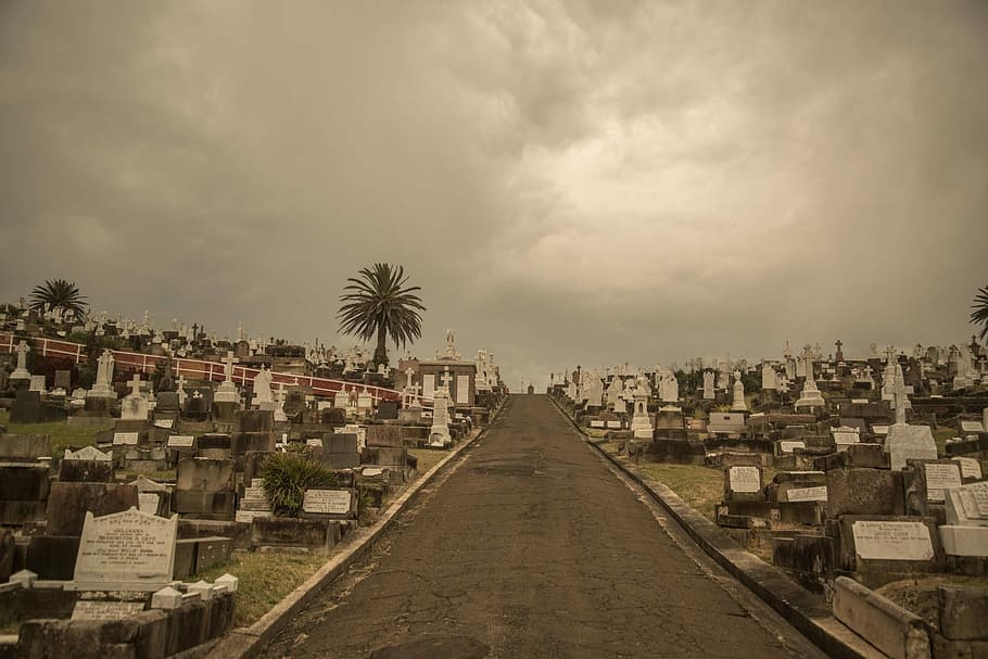 Graveyard, Sepia, Clouds, Thunderstorm, architecture, cityscape HD wallpaper