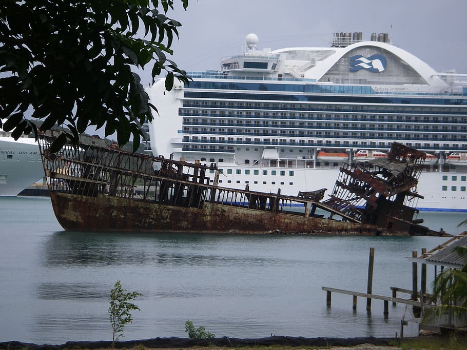 ship, wreck, boat, old, abandoned, vessel, broken, rust, disaster HD wallpaper
