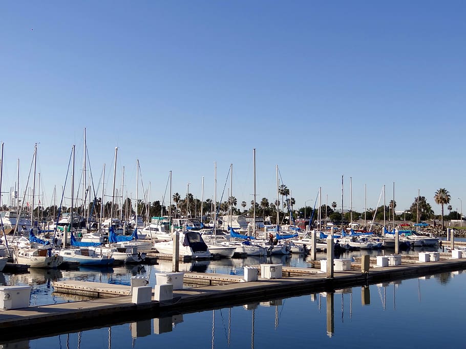marina, costa, boats, spring, sea, nautical vessel, water, moored HD wallpaper