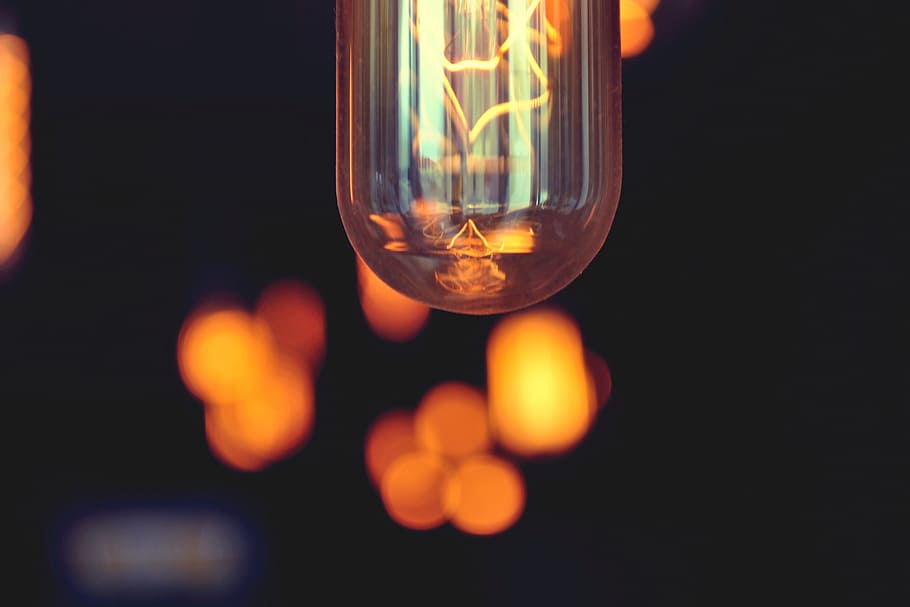Close-up shot of light bulb, technology, abstract, lighting Equipment HD wallpaper