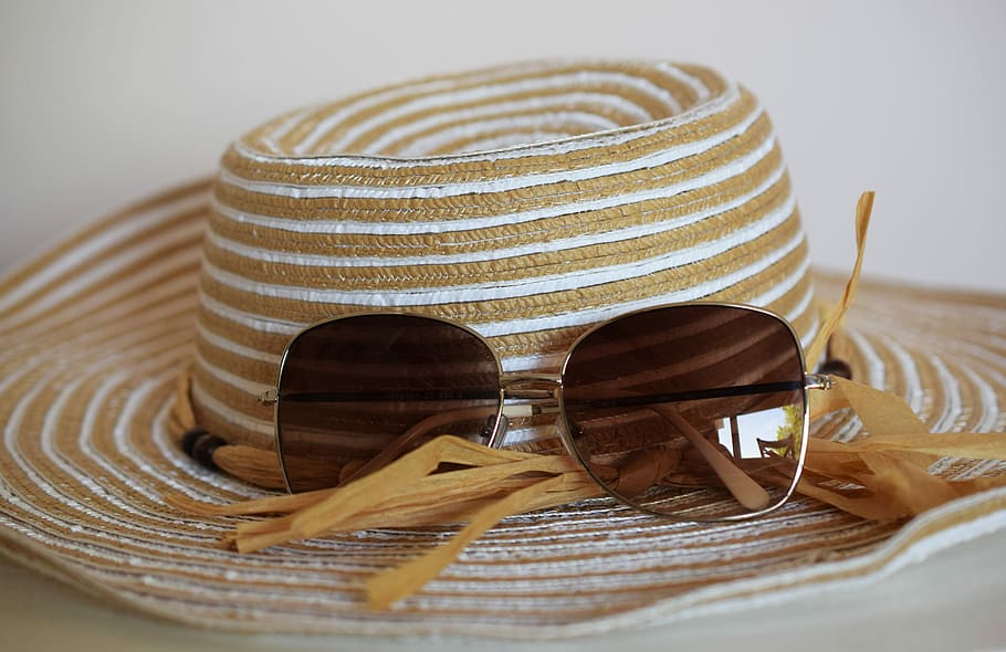 Hat, Glasses, Summer, Holiday, Holiday, Beach, vacation, sea HD wallpaper