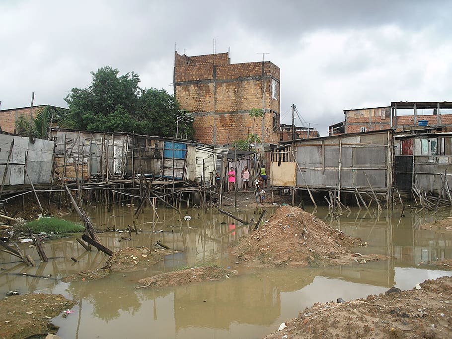flooded, poverty, misery, poor, hovel, architecture, built structure