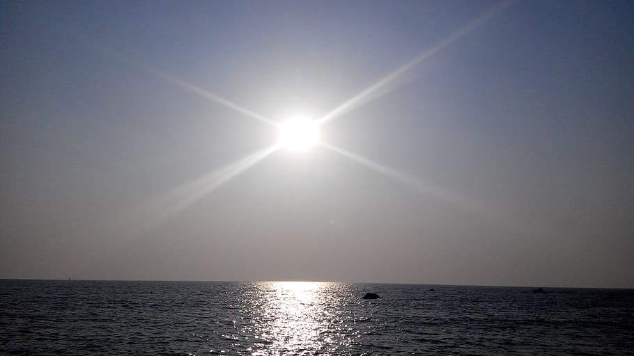 sun, beach, ocean, water, sky, sea, sunlight, horizon, horizon over water HD wallpaper