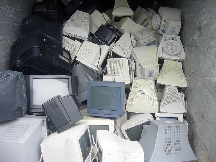 recycling, electro, pollution, waste, screens, old, ecology HD wallpaper