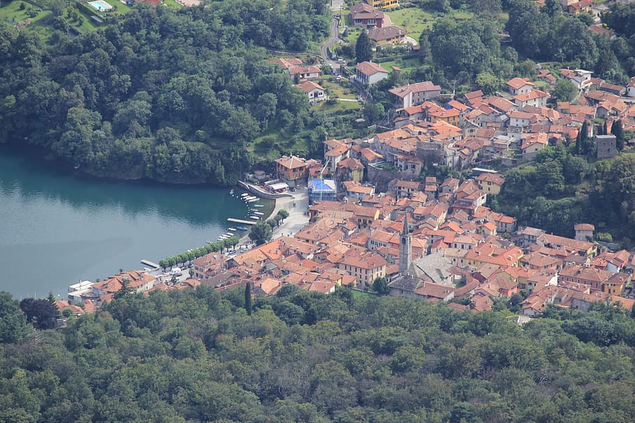 mergozzo, lake mergozzo, village, italy, north italy, view, HD wallpaper