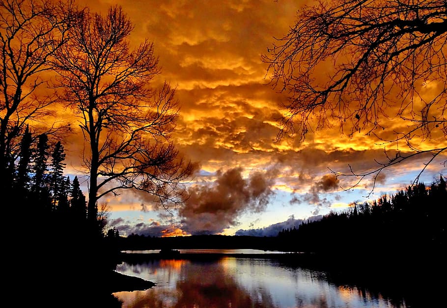 Sunset, Landscape, Twilight, Summer, sky, colors, evening, nature HD wallpaper