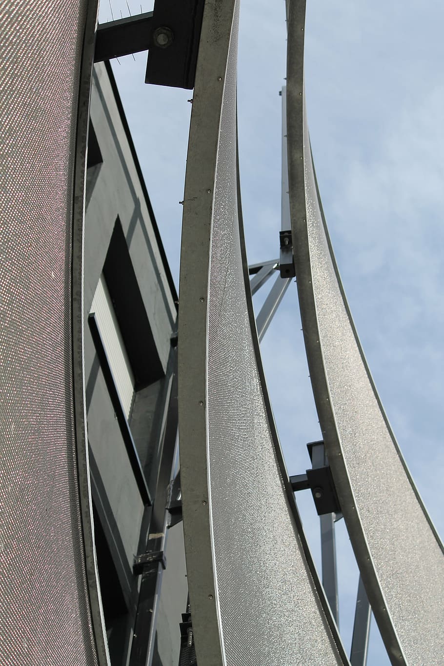 architecture, sky, lines, building, clouds, steel, modern, facade HD wallpaper