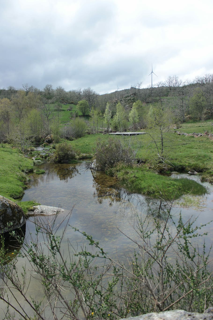 Water, Ribeiro, Mountain Stream, tree, reflection, nature, cloud - sky HD wallpaper