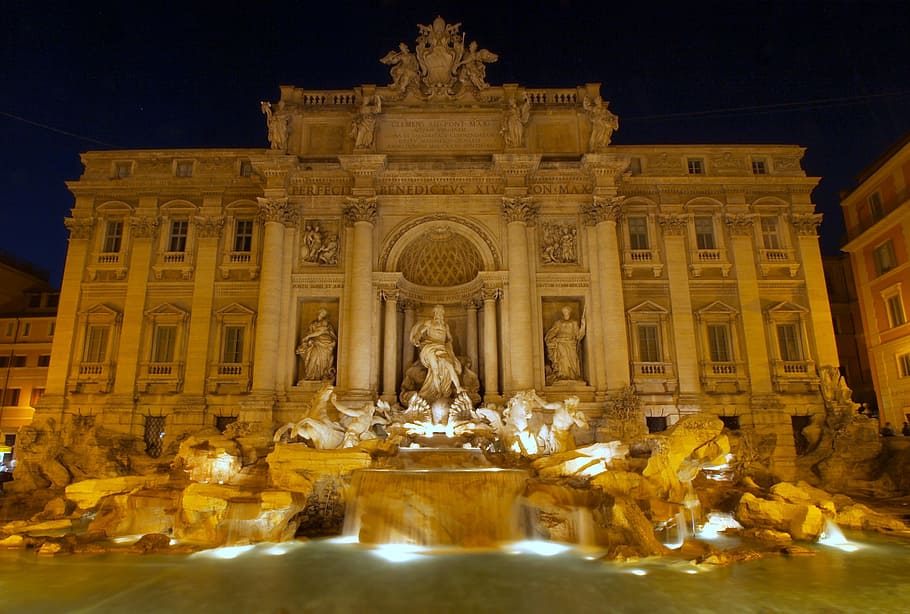 photo of white painted building, rome, italy, structure, columns HD wallpaper
