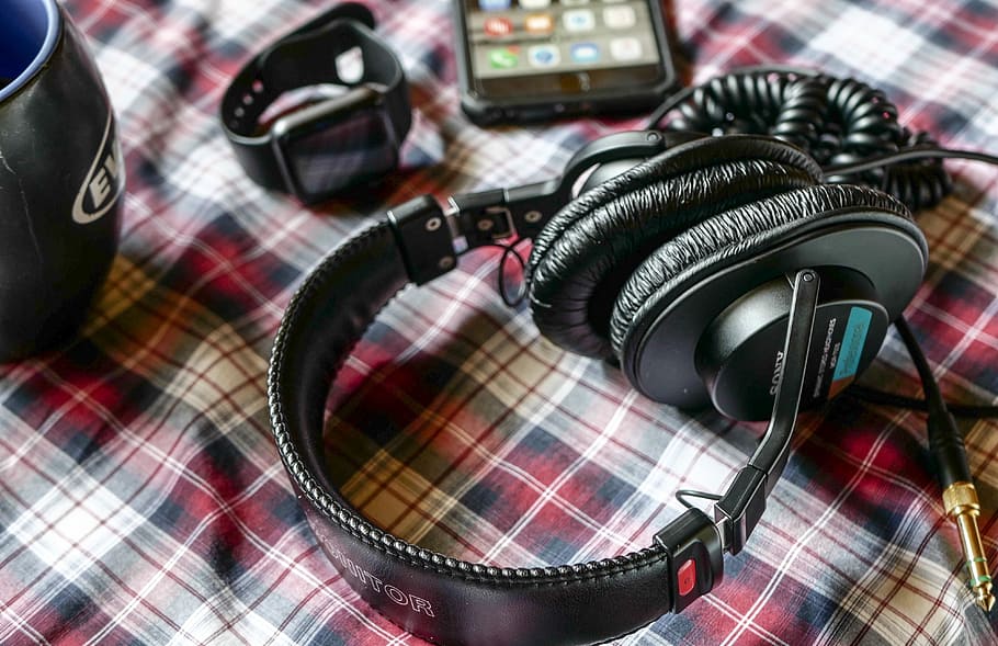 black and gray corded headphones beside smartwatch, Mobile, Smartphone