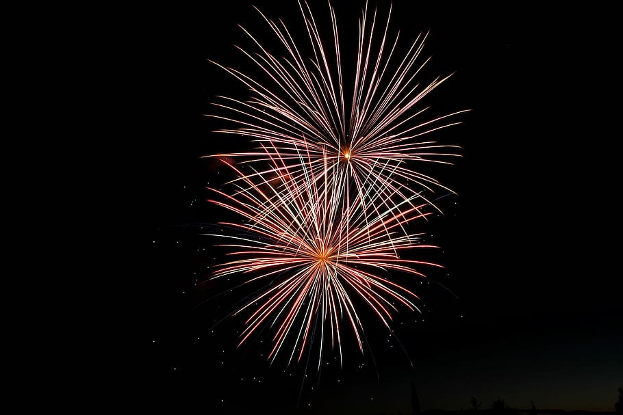 time lapse photography of fireworks display, multicolored fireworks HD wallpaper