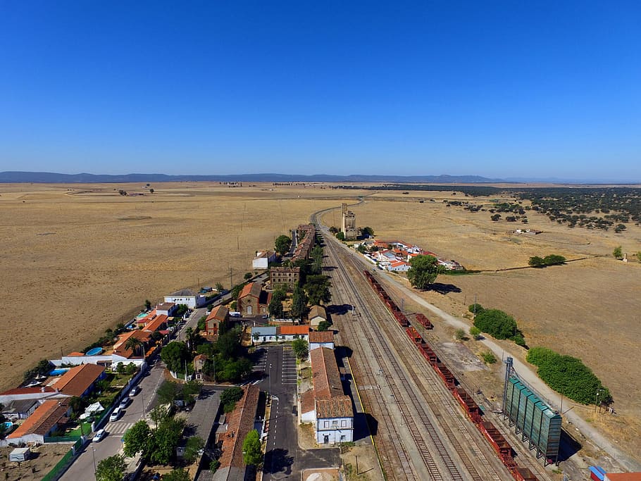 station, train, railway, via, train station, sky, transportation HD wallpaper