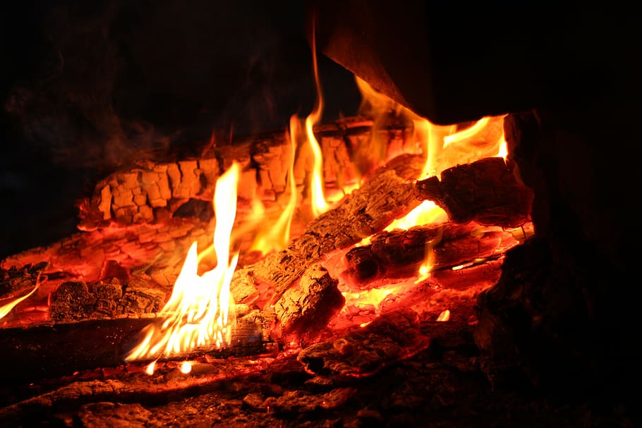 fire, night, koster, burn, firewood, fever, background, burning HD wallpaper