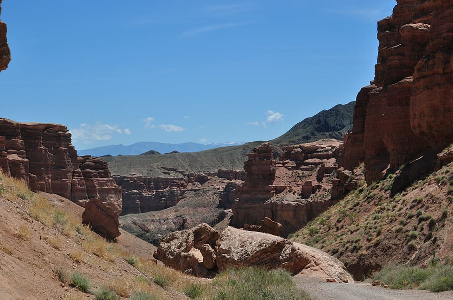 canyon, charyn canyon, kazakhstan, rock, rock formation, sky, HD wallpaper