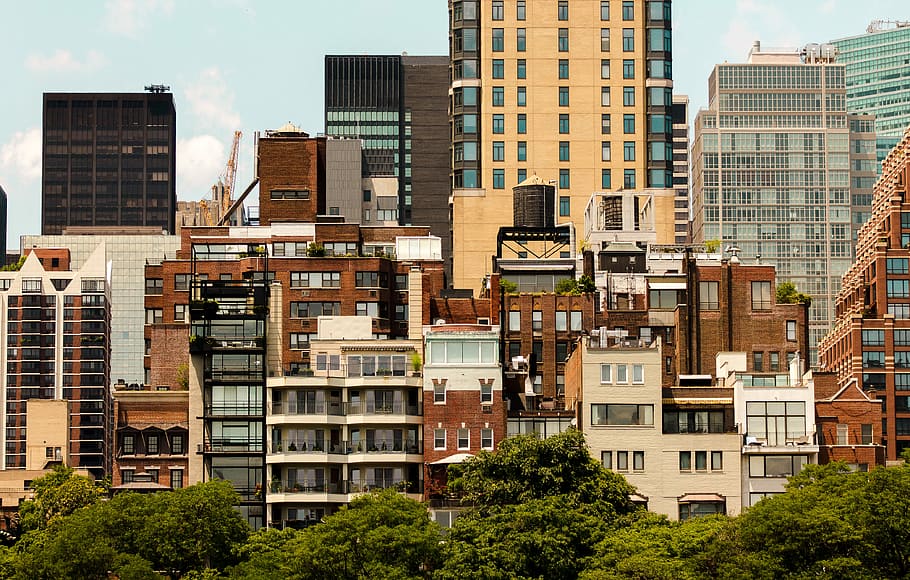 city buildings, landscape photography of high-rise building, architecture HD wallpaper