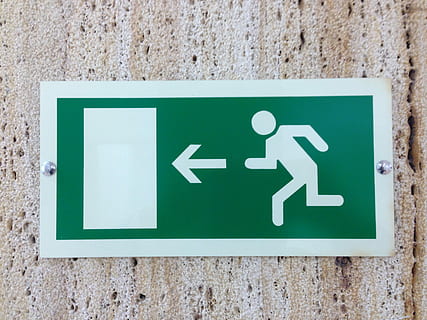 output, escape route, shield, emergency exit, information boards HD wallpaper