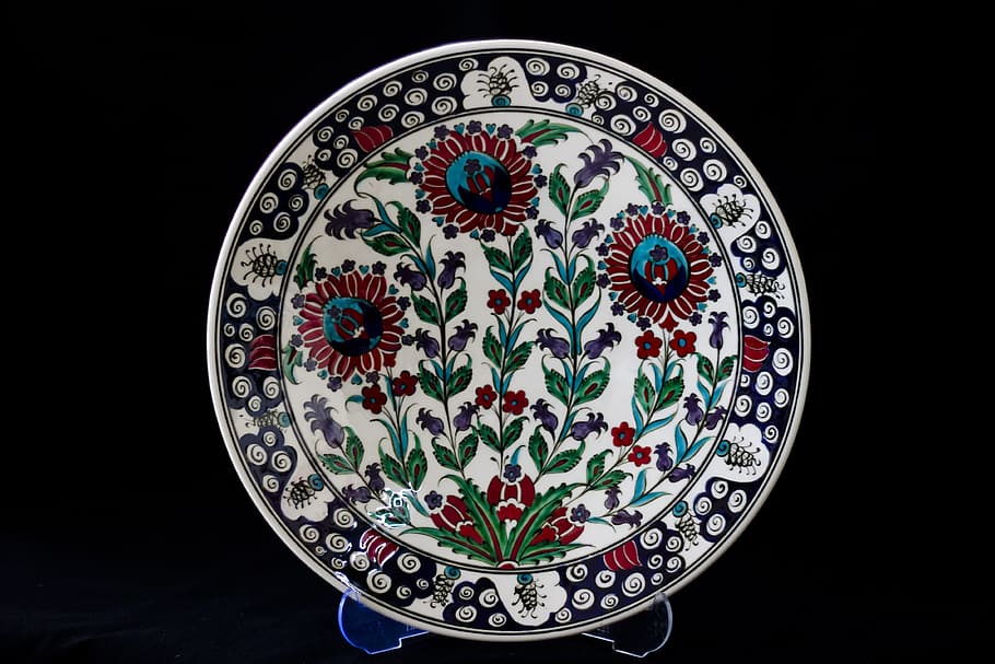 Tile, Handicrafts, Plate, increased, ceramic, turkey, atalay melahat glow HD wallpaper