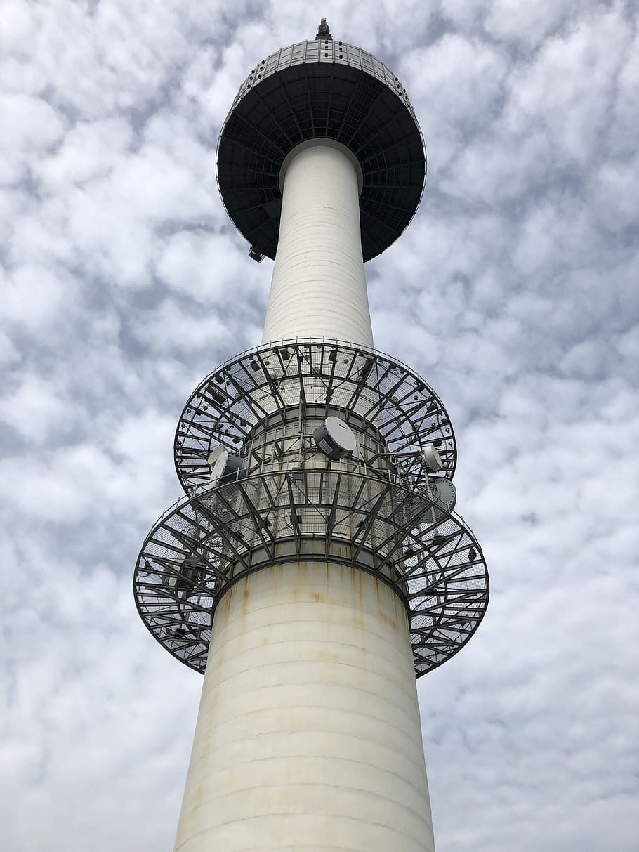 namsan tower, cloud, architecture, built structure, cloud - sky HD wallpaper