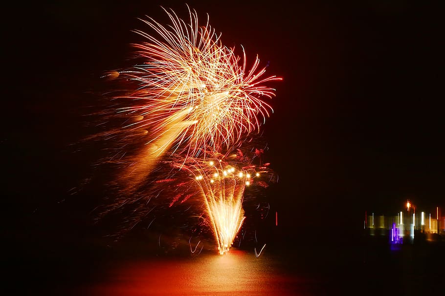 fireworks, night, bonfire night, illuminated, celebration, event HD wallpaper