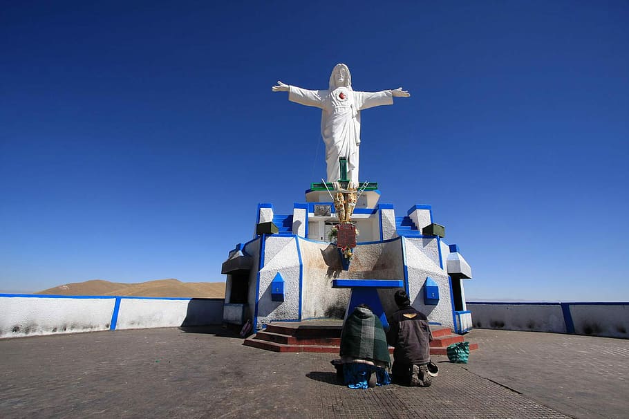 White Christ Statue in Juliaca, Peru, photos, monument, public domain, HD wallpaper