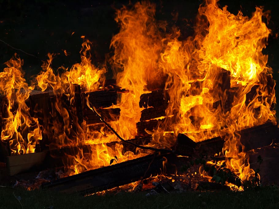 fire, wood fire, flame, burn, heat, spark fire, blaze flame HD wallpaper