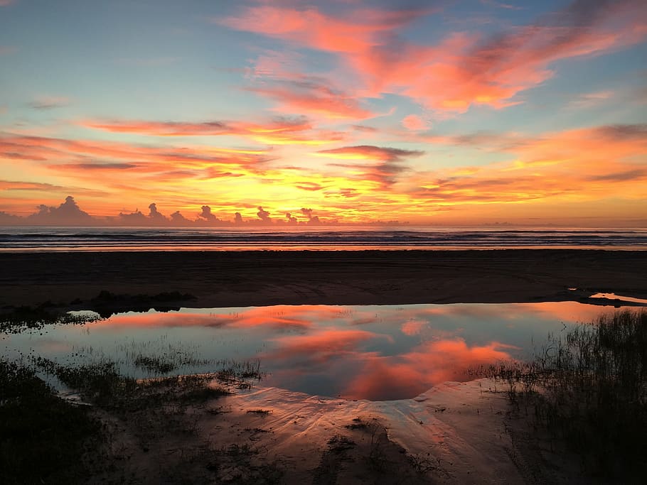 sun, set, reflections, sunset, water, scenics - nature, sky HD wallpaper