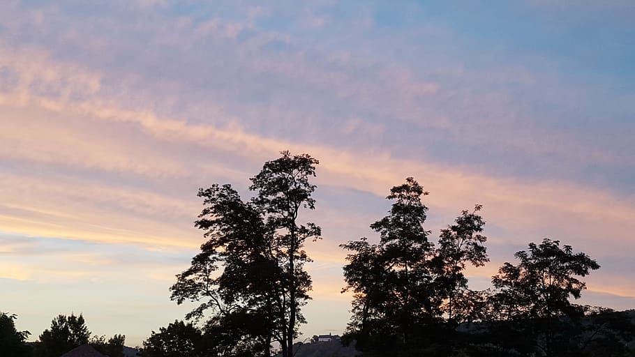 sunset, afterglow, sky, abendstimmung, romantic, setting sun HD wallpaper