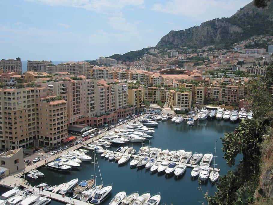 view, port, monaco, water, nautical vessel, building exterior HD wallpaper