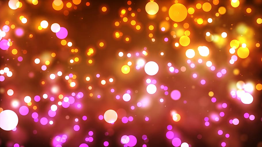 yellow and pink bokeh light photography, glow, shiny, colors, HD wallpaper