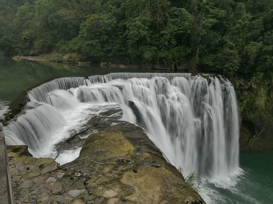 nature, waterfall, forest, taiwan, tree, beauty in nature, scenics - nature HD wallpaper