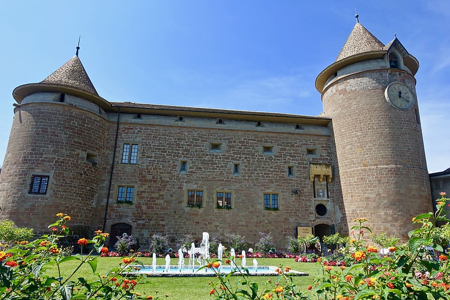castle, tower, embattlement, architecture, old, gothic, landmark HD wallpaper