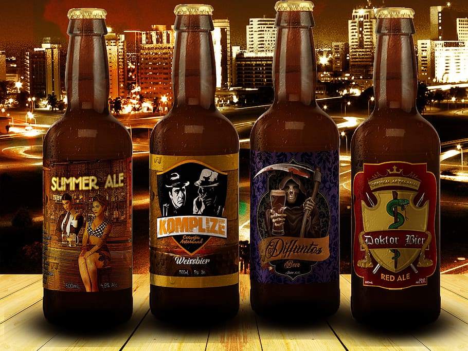 beer, handmade, bier, container, bottle, alcohol, food and drink HD wallpaper