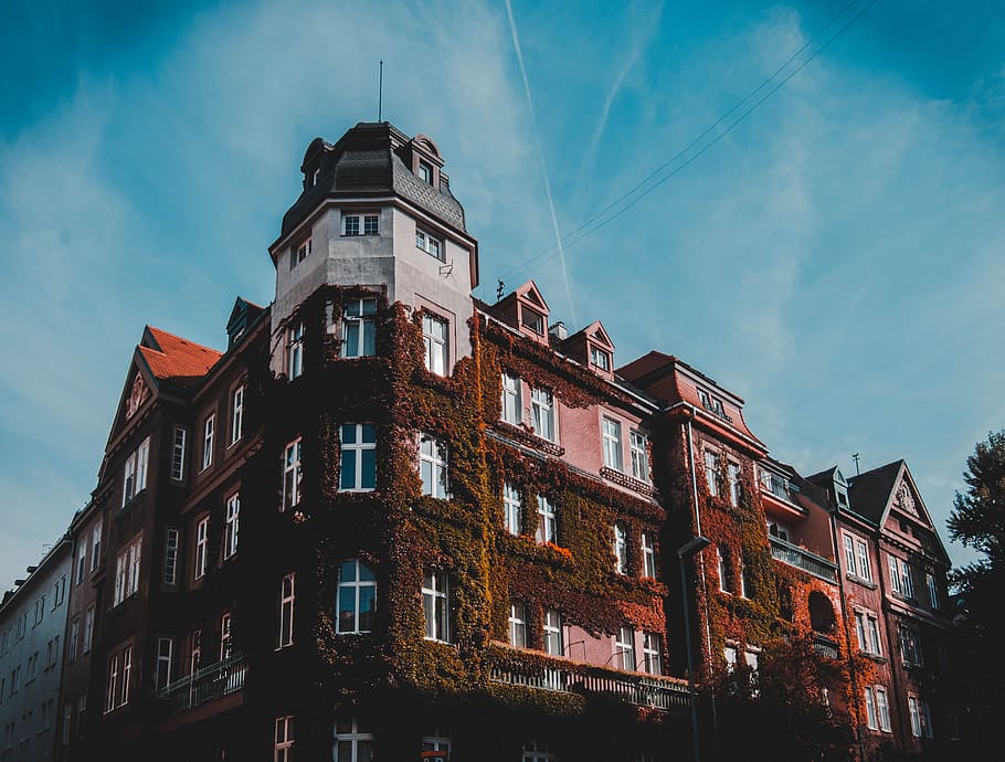 building, architecture, windows, apartment, facade, low angle shot HD wallpaper